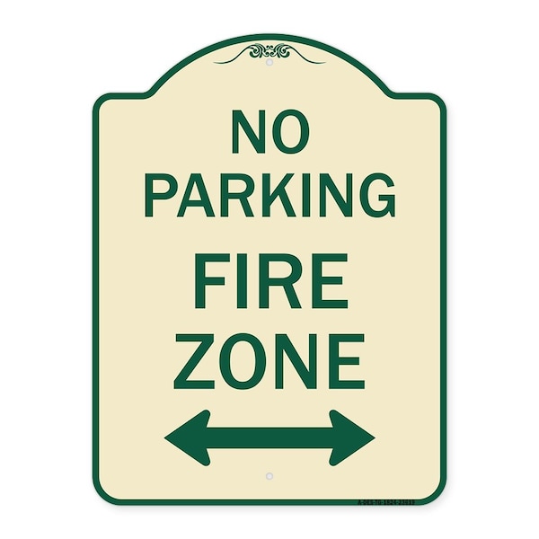 Signmission No Parking Fire Zone W/ Bidirectional Arrow Heavy-Gauge Aluminum Sign, 24" x 18", TG-1824-23619 A-DES-TG-1824-23619 - main